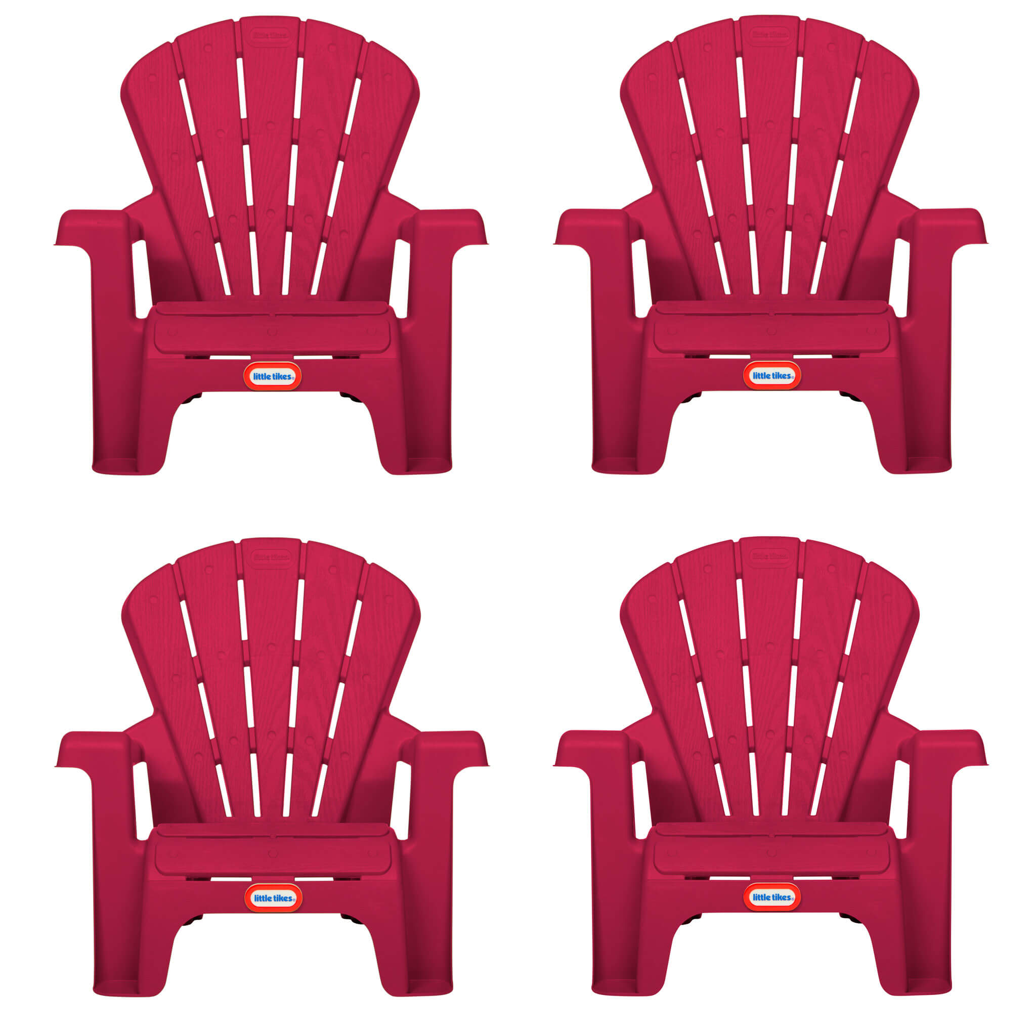 Garden Chairs - Red 4 Pack